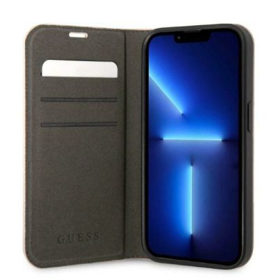 4. Etui Guess 4G Vintage Gold Logo na iPhone 14 Pro - różowe