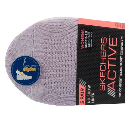 2. Skechers 5pk Microfiber Liner Socks S113836-PRLV Fioletowe 36-40