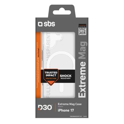 2. Etui SBS Extreme Mag z technologią D3O na iPhone 17 - przezroczyste