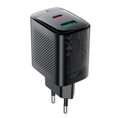 Ładowarka sieciowa Acefast A106 GaN PD 45W USB-C USB-A - czarna