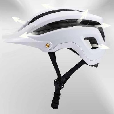 5. Kask rowerowy MTB Wozinsky z odpinanym daszkiem lekki L - czarno-biały
