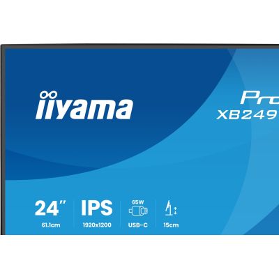 7. iiyama ProLite XB2495WSC-B1 monitor komputerowy 61,2 cm (24.1") 1920 x 1200 px WUXGA LED Czarny