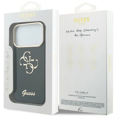 8. Etui Guess IML 4G Script Metal na iPhone 17 Pro Max / 18 Pro Max - czarne