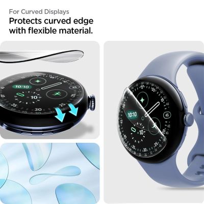 8. Folia hydrożelowa Spigen Elite Shield EZ Fit 2-Pack na Google Pixel Watch 45 mm