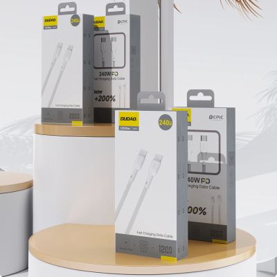 8. Kabel Dudao L9C Max 240W PD USB-C - USB-C 1,2m - biały