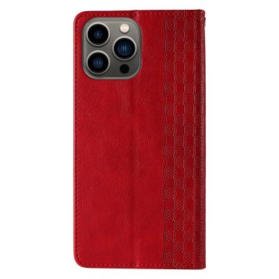 6. Magnet Strap Case etui Samsung Galaxy S23+ pokrowiec z klapką portfel mini smycz podstawka czerwone