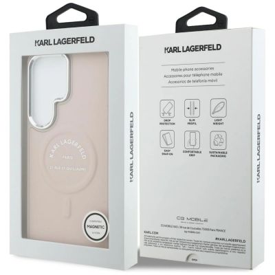 8. Etui Karl Lagerfeld Embossed Ring RSG Logo MagSafe na Samsung Galaxy S26 Ultra - różowe