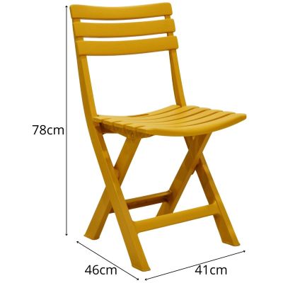 15. ZESTAW 4 KRZESEŁ CATERINGOWYCH SKŁADANYCH  PLASTIKOWYCH ŻÓŁTYCH KOMODO