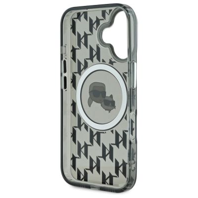 7. Etui Karl Lagerfeld IML Monogram Karl & Choupette Head MagSafe na iPhone 16 - czarne