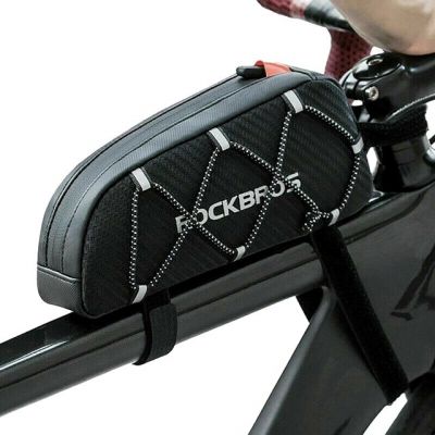 3. Torba Rockbros 039BK rowerowa na ramę 1 l z plecionką - czarna