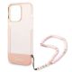 5. Etui Guess Translucent Pearl Strap na iPhone 14 Pro - różowe