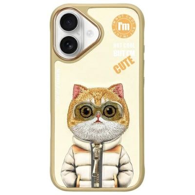 Etui Nimmy Cool&Cute 2.0 Cat na iPhone 16 - zielone