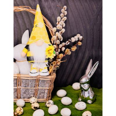 5. SKRZAT GNOM TRUTEŃ 25CM W TRAMPKACH DEKORACJA WIOSENNA