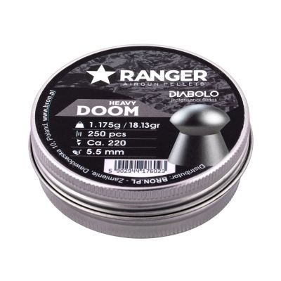3. Śrut 5,5 mm RANGER Diabolo Doom Heavy płaski 250 szt. 1,175 g
