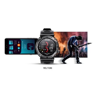 23. Smartwatch VELTORI VT130-1 Czarny Pasek Silikonowy