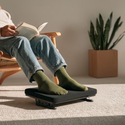 18. MACLEAN PODNÓŻEK ERGONOMICZNY PŁYNNIE REGULOWANY KĄT NACHYLENIA Z PODUSZKĄ MC-460