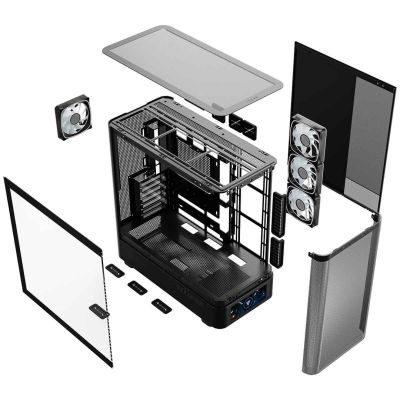 10. MODECOM OBUDOWA VOLCANO AQ 500 ARGB MIDI CZARNA