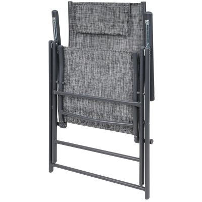 15. KRZESŁO OGRODOWE 57x68x106CM  2xTEXTLINE 7-POZYCYJNE Z ZAGŁÓWKIEM KPL.2SZT