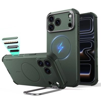 Etui ESR Cyber Tough Kickstand MagSafe na iPhone 18 Pro / 17 Pro - zielone