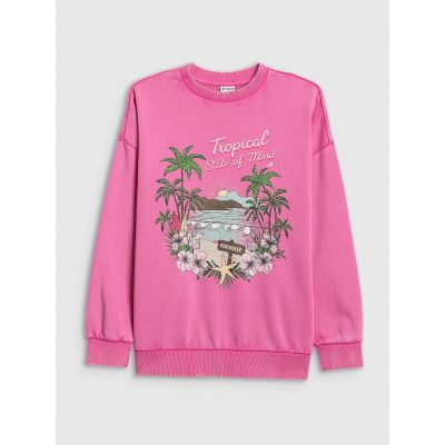 7. Bluza dresowa loose bez kaptura dziewczęca 4F 4FJRSS26TSWSF2970-54S