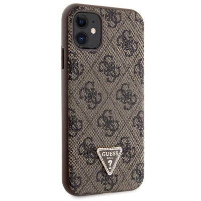 4. Etui Guess Crossbody 4G Metal Logo na iPhone 11 / Xr - brązowe