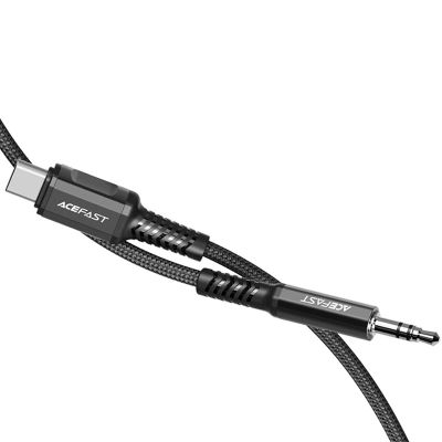 3. Acefast kabel audio USB Typ C - 3,5mm mini jack (męski) 1,2m, AUX czarny (C1-08 black)