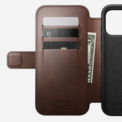 7. Nomad Modern Leather Folio pokrowiec na telefon komórkowy 16cm (6.3") Brązowy