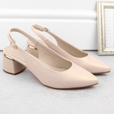 9. Sandały eleganckie pełne Sergio Leone W SK439A beżowe perłowe