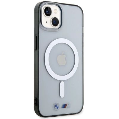 4. Etui BMW Silver Ring MagSafe na iPhone 14 Plus - przezroczyste
