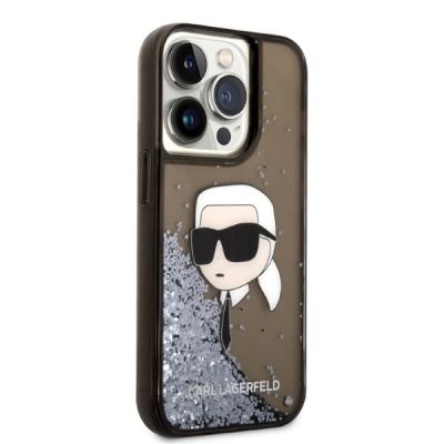4. Etui Karl Lagerfeld Glitter Karl's Head na iPhone 14 Pro - czarne