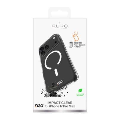 2. Etui Puro Impact Clear D3O TPU+PC kompatybilne z MagSafe na iPhone 17 Pro Max - przezroczyste