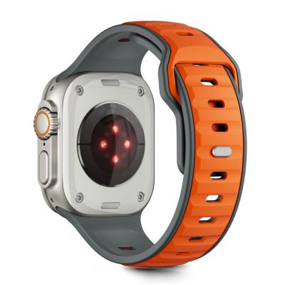 2. Pasek Tech-Protect IconBand Line na Apple Watch 44 / 45 / 46 / 49 mm - szaro-pomarańczowy
