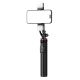 9. Selfie stick WC12YDS teleskopowy tripod 1.3m ze stopu aluminium z podwójną lampą i uchwytem na telefon - czarny