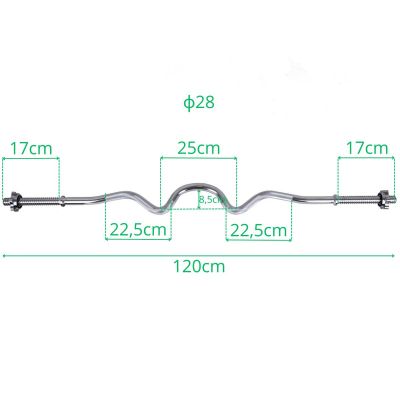7. GRYF MOCNO ŁAMANY 120 CM ENERO FIT fi28