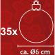 36. BOMBKA DEKORACYJNA PLASTIKOWA 6CM SET 35 SZT SREBRNA