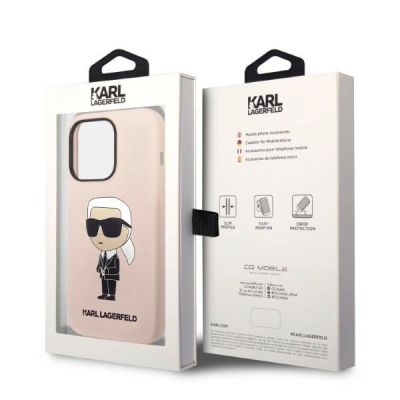 8. Etui Karl Lagerfeld Silicone Ikonik MagSafe na iPhone 14 Pro - różowe