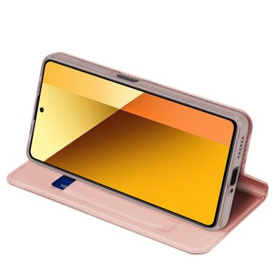5. Etui Dux Ducis Skin Pro z klapką i miejscem na kartę na Xiaomi Redmi Note 13 5G - różowe