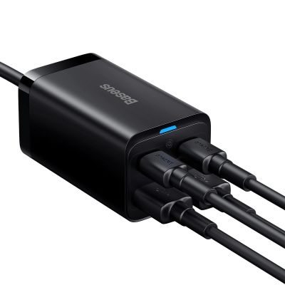 8. Baseus GaN3 Pro szybka ładowarka sieciowa GaN 2 x USB Typ C / 2 x USB 65W PD, QC4.0+, AFC, PPS + kabel USB Typ C - USB Typ C 1m czarny (CCGP040101)
