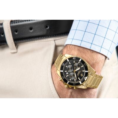 3. Zegarek Męski Giewont Chronograph Sapphire Złoto Czarny GW3970-B7