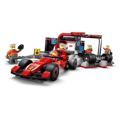 4. LEGO CITY 60443 F1 Pit stop i mechanicy z bolidem Ferrari
