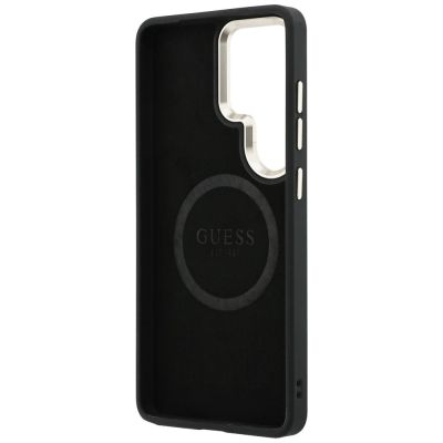 7. Etui Guess Saffiano Peony Embossed Ring MagSafe na Samsung Galaxy S26 Ultra - czarne
