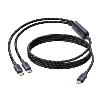 2. Kabel Baseus Flash 4 140W 2w1 USB-C do USB-C + USB-C 1.5 m - czarny
