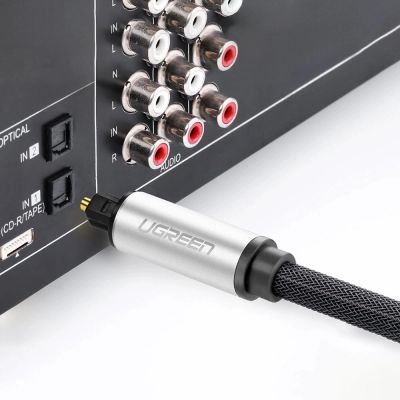4. Kabel Ugreen AV108 10539 optyczny Toslink/SPDIF 1m - szary