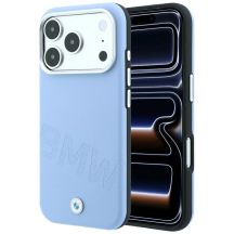 Etui BMW Sign Inclined Deboss Letters MagSafe na iPhone 18 Pro Max / 17 Pro Max - niebieskie