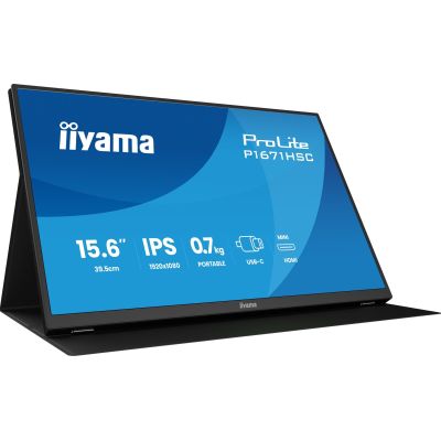 4. iiyama ProLite P1671HSC-B1 monitor komputerowy 39,6 cm (15.6") 1920 x 1080 px Full HD LED Czarny
