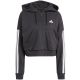 8. Bluza damska adidas Essentials 3-Stripes French Terry Quarter-Zip Hoodie czarna JN1956
