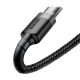 4. Baseus Cafule Cable wytrzymały nylonowy kabel przewód USB / micro USB 2A 3M czarno-szary (CAMKLF-HG1)