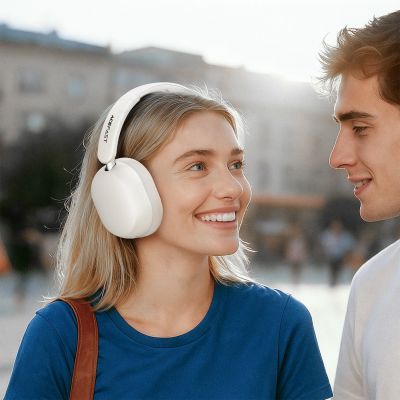 5. Słuchawki bezprzewodowe Acefast H12 nauszne Bluetooth 5.4 z ANC - białe