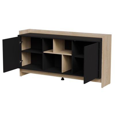 2. Komoda PORTO 2D 150x38x77 dąb/czarny