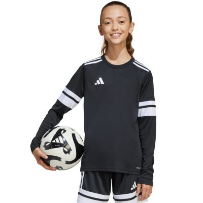 16. Koszulka dla dzieci adidas Squadra 25 Long Sleeve Jersey czarno-biała JJ0047